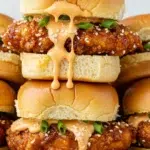 Bang Bang Chicken Sliders featured image with crispy panko chicken