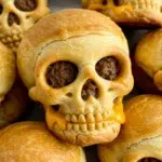 Cheeseburger Skulls with juicy beef and cheddar in crescent dough