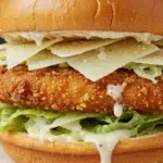 Crunchy Chicken Caesar Sandwich with crispy cutlet and Caesar dressing