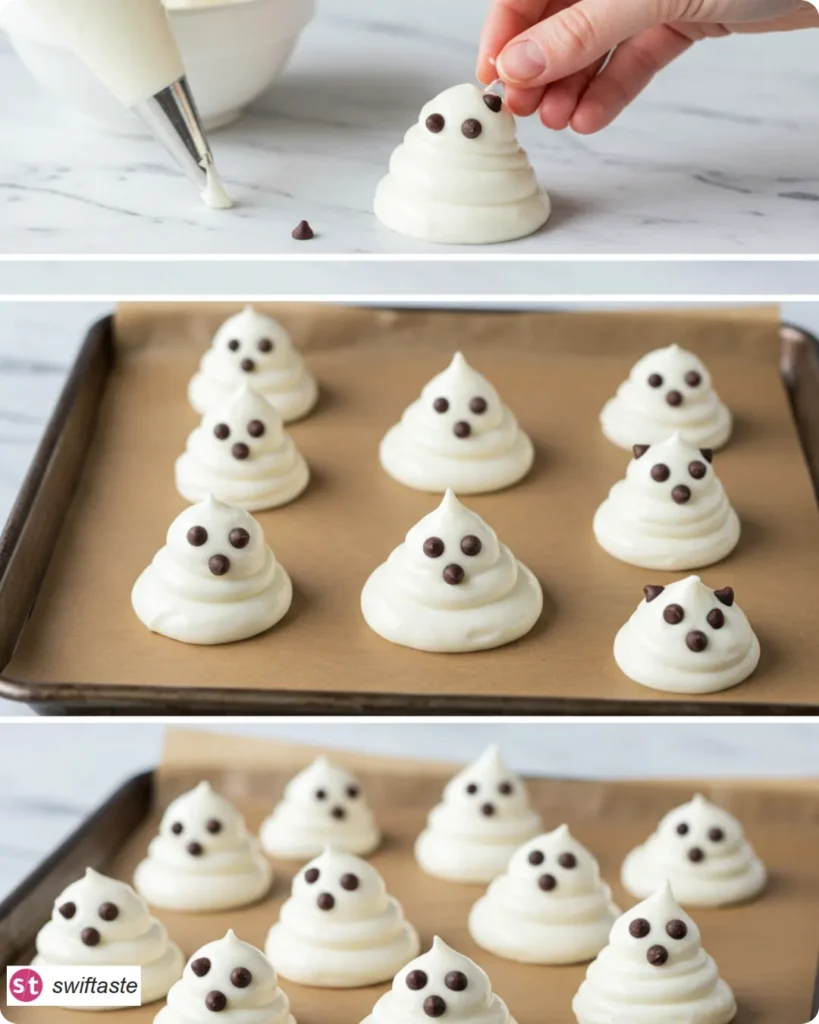 Steps to make Ghostly Halloween Yogurt ghosts