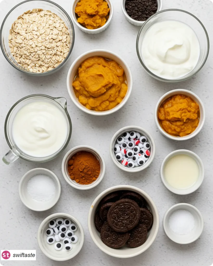 Ingredients for Halloween Overnight Oats