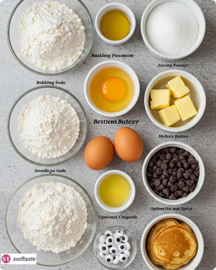 Halloween Pancakes ingredients with pumpkin option
