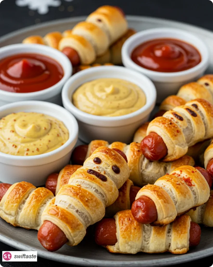 Wrapping and baked Mummy Pigs in a Blanket