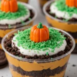 Pumpkin Patch Dirt Cups no-bake Oreo pudding dessert