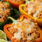 Shredded Chicken and Rice Stuffed Peppers