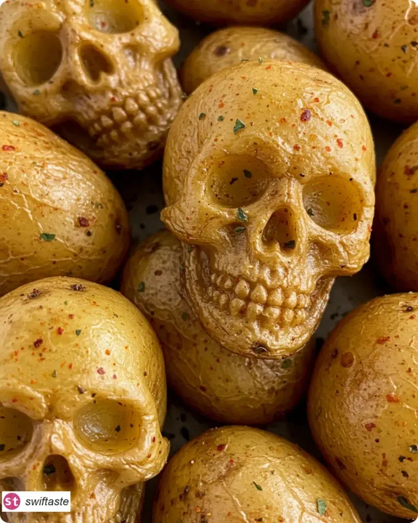 Skull Potato Bites roasted golden with crisp details
