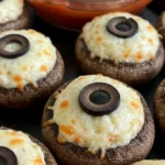Spooky Stuffed Mushroom Eyeballs