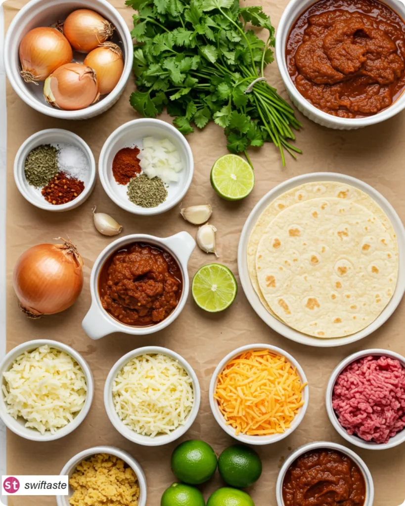 Ingredients for Ground Beef Enchiladas