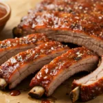 Easy Oven Baked Chipotle BBQ Ribs with glossy chipotle glaze