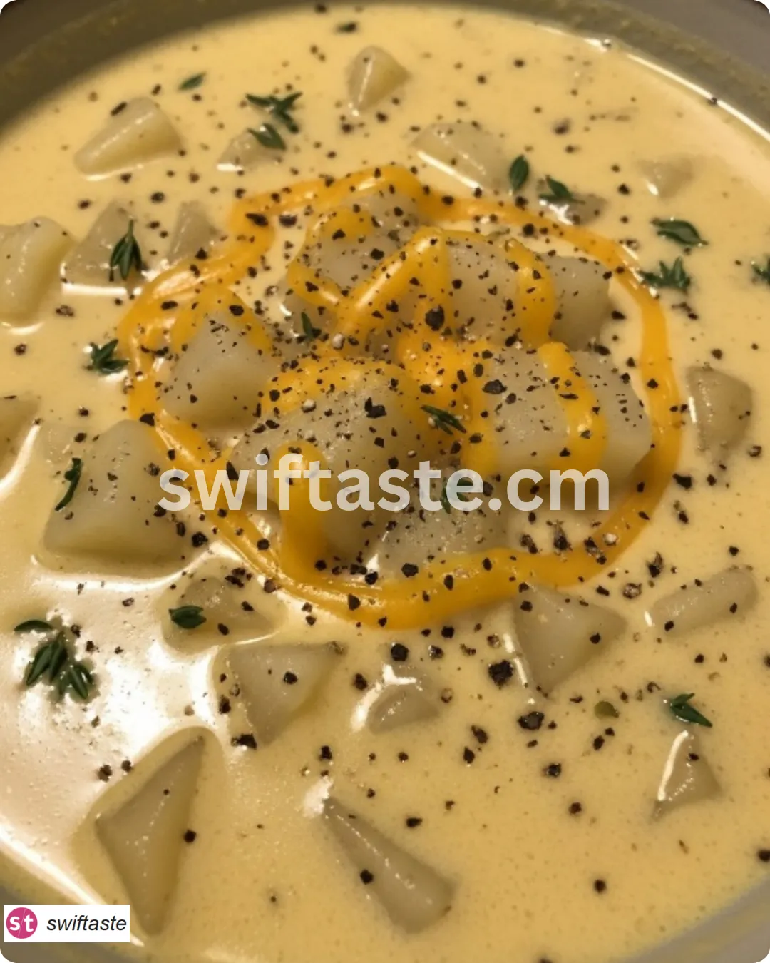 Cheddar Garlic Herb Potato Soup