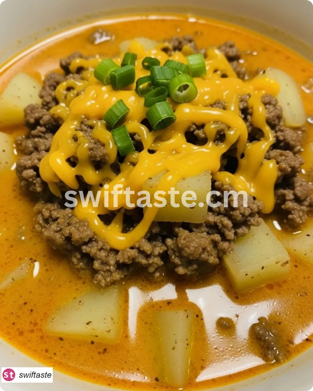 Cheesy Hamburger Potato Soup