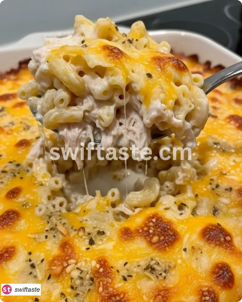 Cheesy Shredded Chicken Casserole