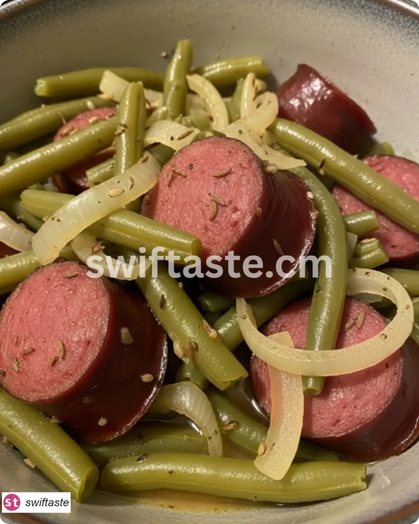 Crockpot Kielbasa and Green Beans