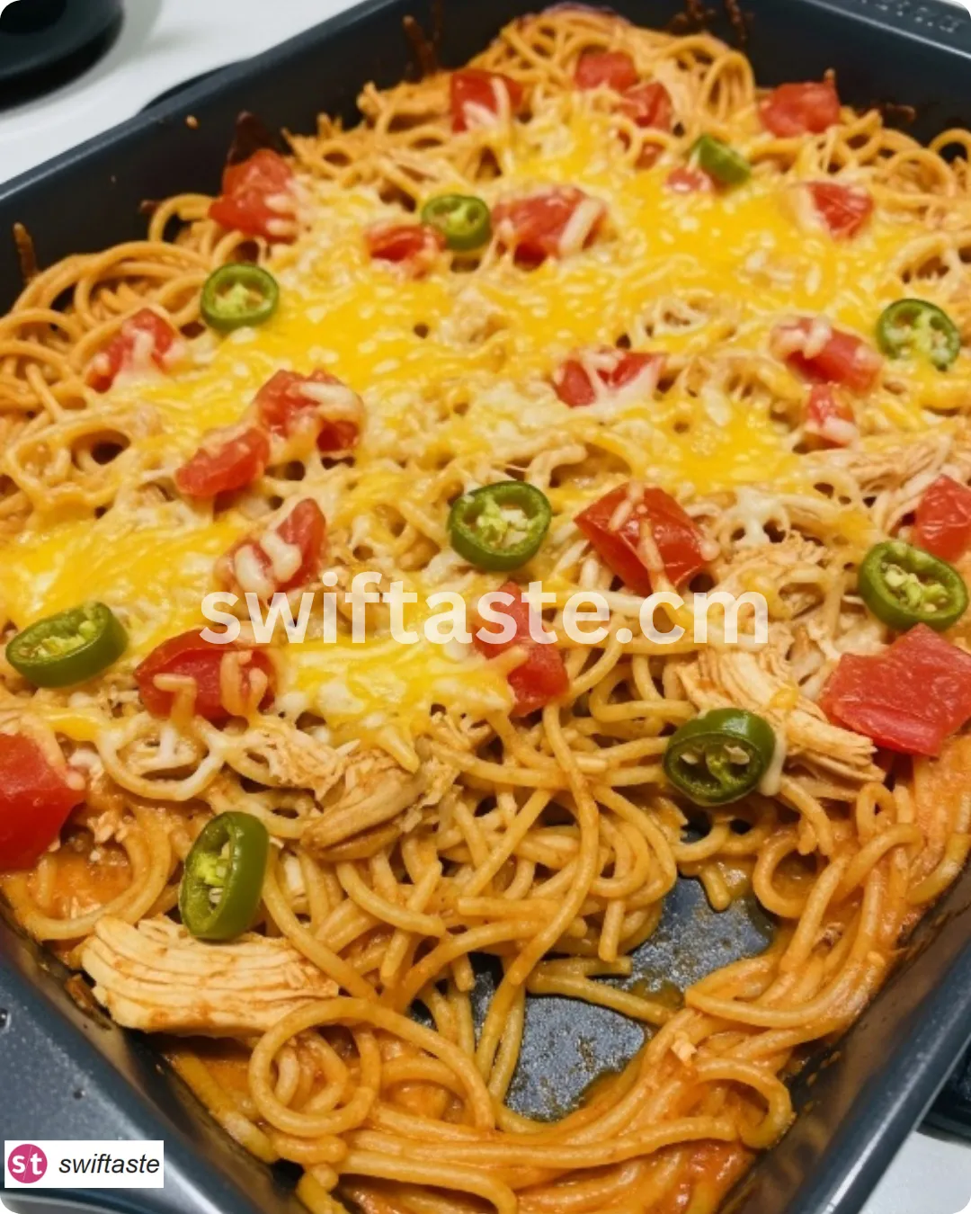 Spicy Southern Chicken Spaghetti Casserole