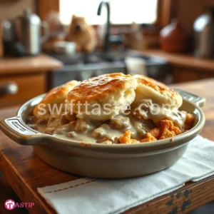 Biscuits and Gravy Hashbrown Casserole