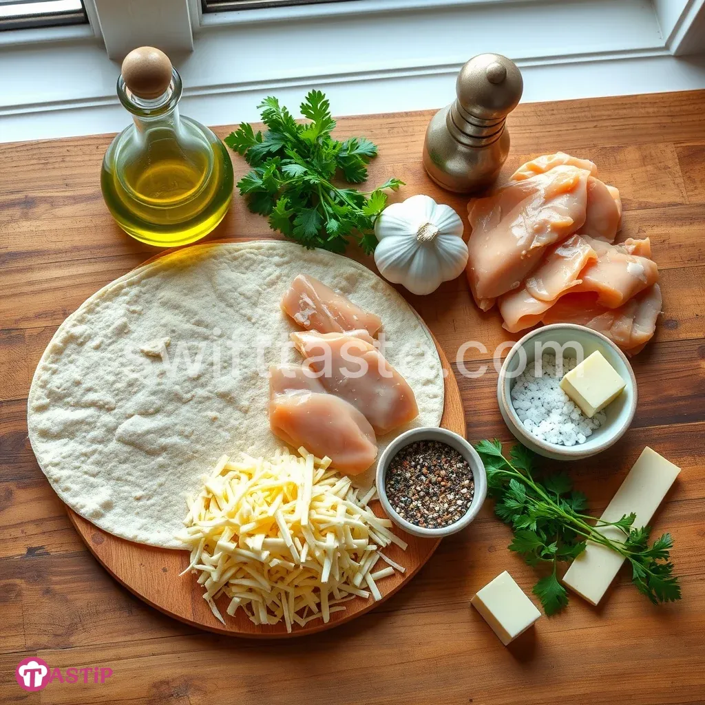 Cheesy Garlic Chicken Wraps