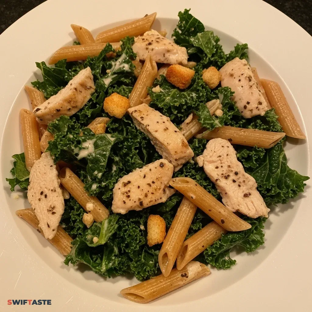 Kale Chicken Caesar Pasta Salad