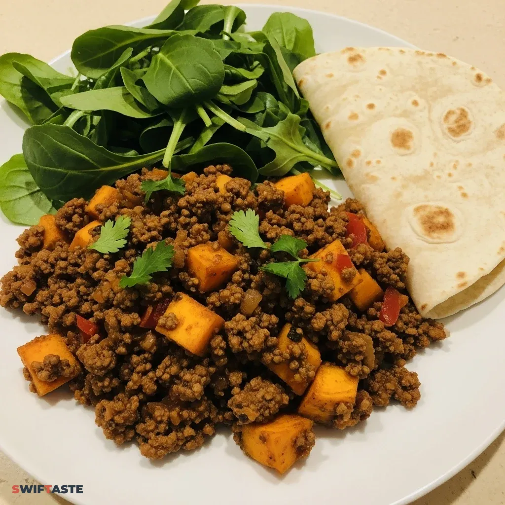 Southwest Ground Beef and Sweet Potato Skillet