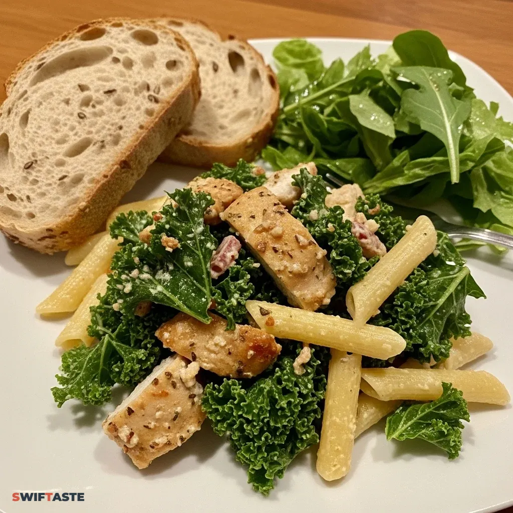 Kale Chicken Caesar Pasta Salad