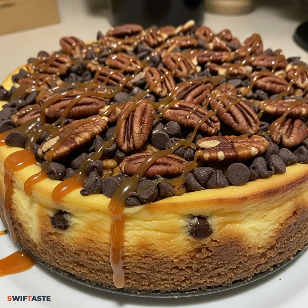 Cheesecake Turtle with Caramel and Chocolate