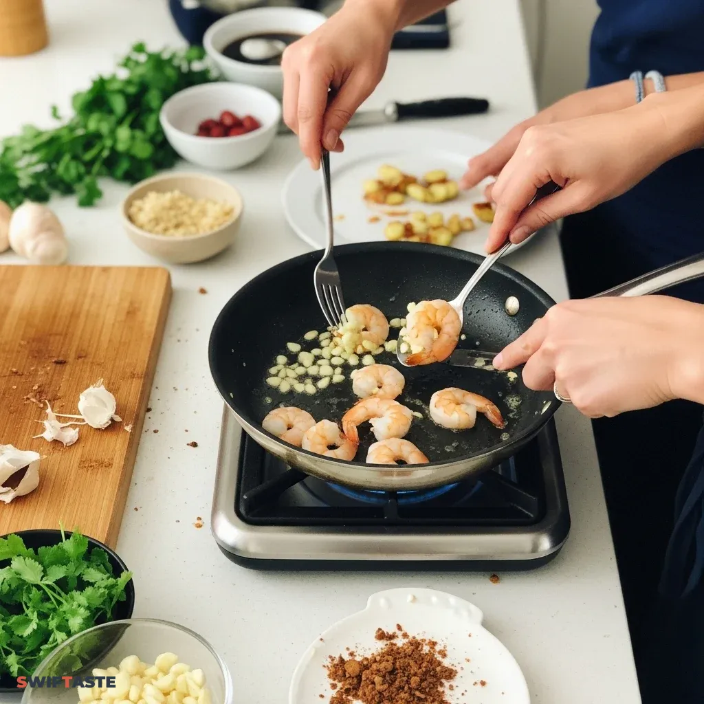 Herb Shrimp Scampi Dish
